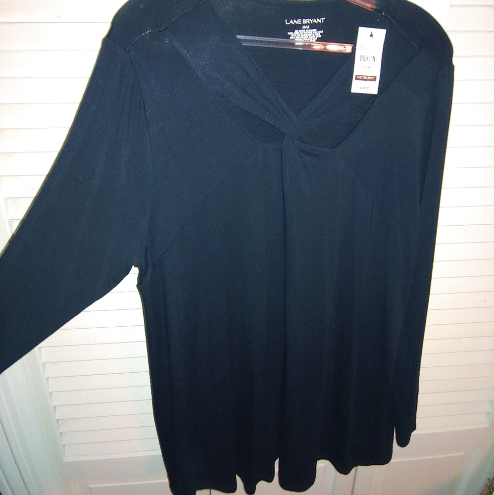 NWT Lane Bryant Tee Black Long Sleeve